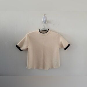 ZARA - Women’s T-Shirt Knit with Black Trim - Small